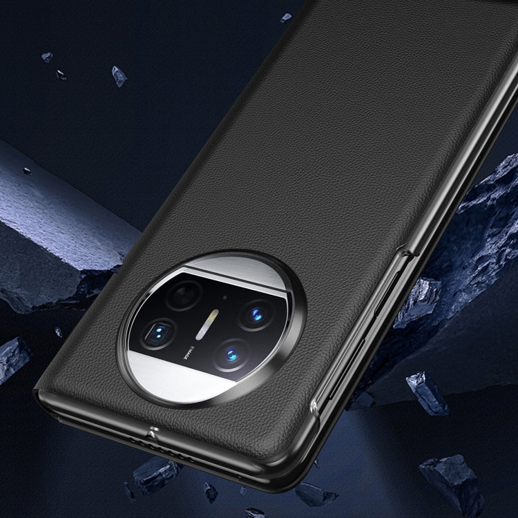 Litchi modello pieghevole finestra laterale Visualizza custodia protettiva per telefono, For Huawei Mate X3
