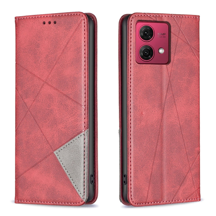 Custodia per telefono in pelle magnetica con trama a rombo, For Motorola Moto G24 / E14 / G04, For Motorola Moto G34 5G, For Motorola Moto G84 5G, For Motorola Moto G54 5G EU Edition