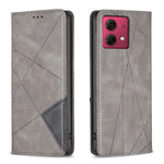 Custodia per telefono in pelle magnetica con trama a rombo, For Motorola Moto G24 / E14 / G04, For Motorola Moto G34 5G, For Motorola Moto G84 5G, For Motorola Moto G54 5G EU Edition