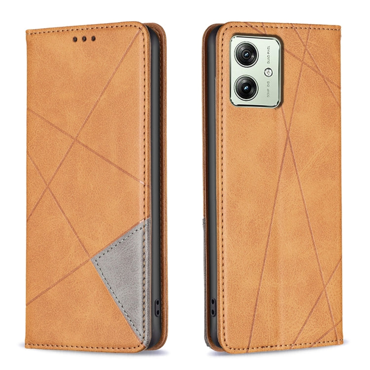 Custodia per telefono in pelle magnetica con trama a rombo, For Motorola Moto G24 / E14 / G04, For Motorola Moto G34 5G, For Motorola Moto G84 5G, For Motorola Moto G54 5G EU Edition