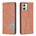 Custodia per telefono in pelle magnetica con trama a rombo, For Motorola Moto G24 / E14 / G04, For Motorola Moto G34 5G, For Motorola Moto G84 5G, For Motorola Moto G54 5G EU Edition