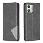 Custodia per telefono in pelle magnetica con trama a rombo, For Motorola Moto G24 / E14 / G04, For Motorola Moto G34 5G, For Motorola Moto G84 5G, For Motorola Moto G54 5G EU Edition