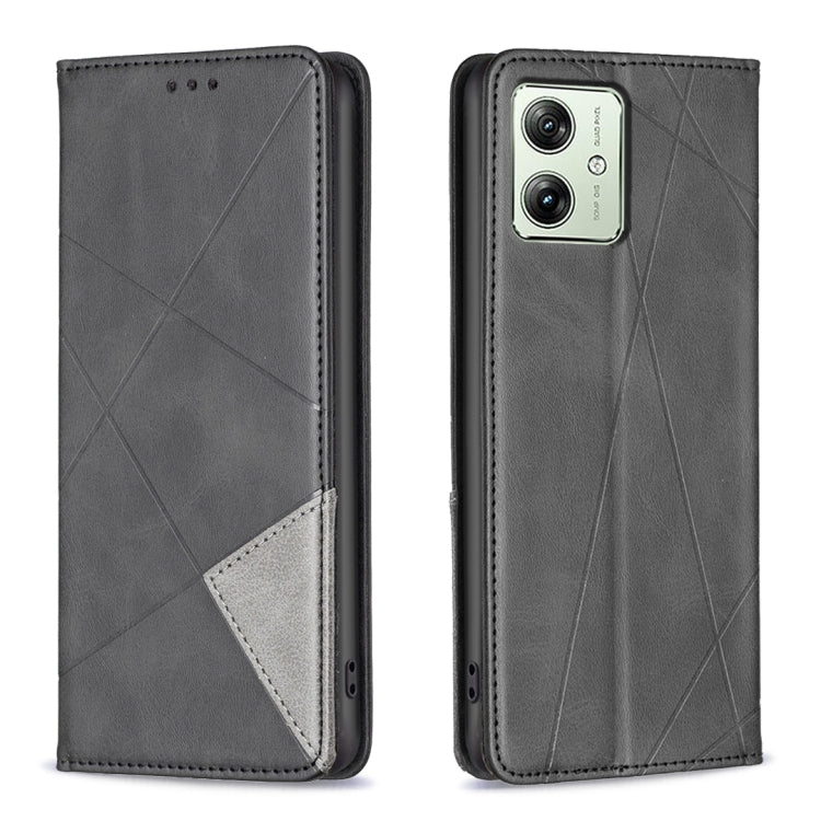 Custodia per telefono in pelle magnetica con trama a rombo, For Motorola Moto G24 / E14 / G04, For Motorola Moto G34 5G, For Motorola Moto G84 5G, For Motorola Moto G54 5G EU Edition