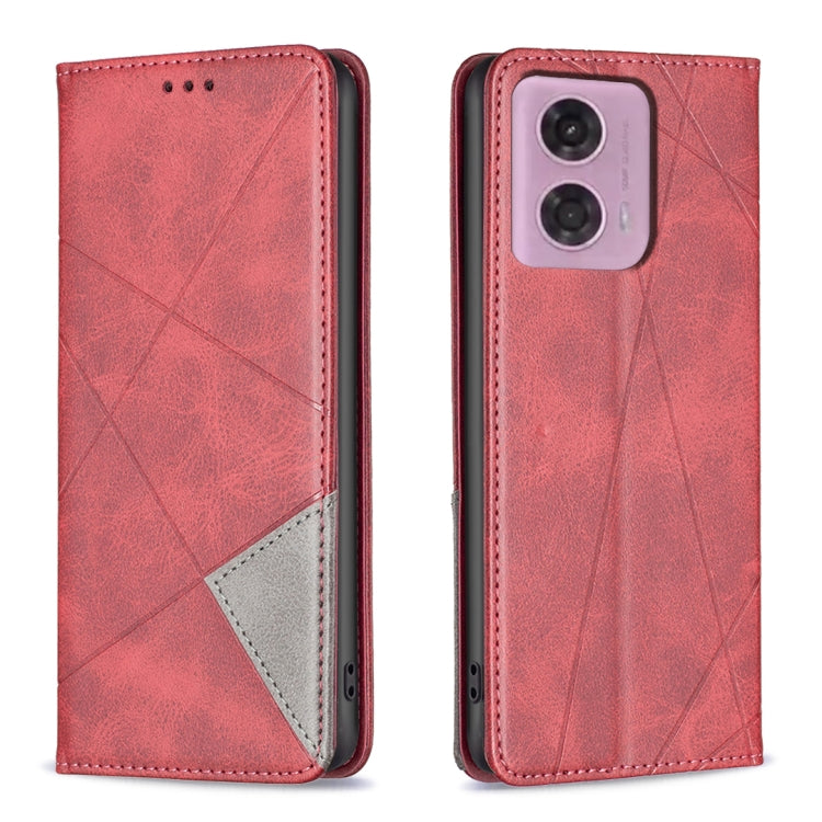 Custodia per telefono in pelle magnetica con trama a rombo, For Motorola Moto G24 / E14 / G04, For Motorola Moto G34 5G, For Motorola Moto G84 5G, For Motorola Moto G54 5G EU Edition