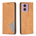 Custodia per telefono in pelle magnetica con trama a rombo, For Motorola Moto G24 / E14 / G04, For Motorola Moto G34 5G, For Motorola Moto G84 5G, For Motorola Moto G54 5G EU Edition