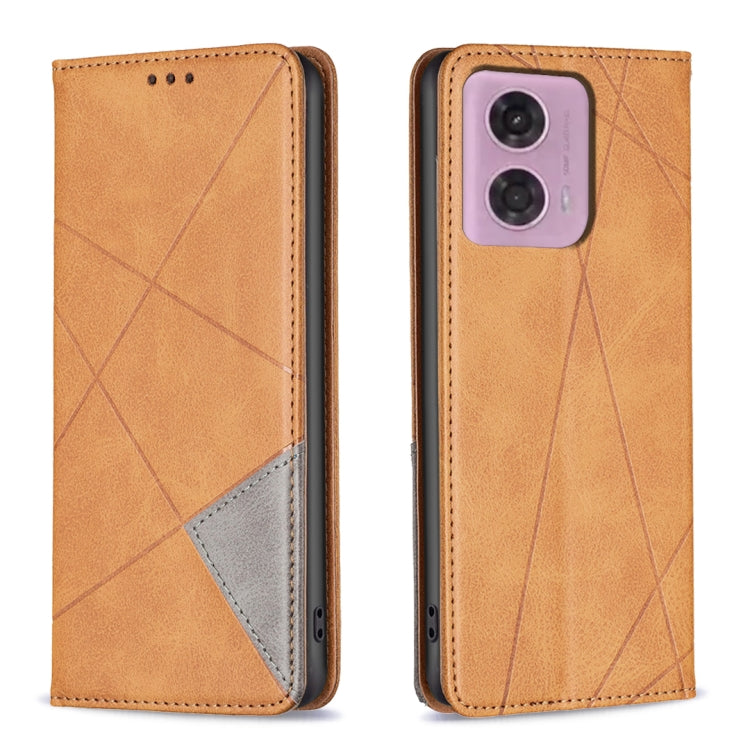Custodia per telefono in pelle magnetica con trama a rombo, For Motorola Moto G24 / E14 / G04, For Motorola Moto G34 5G, For Motorola Moto G84 5G, For Motorola Moto G54 5G EU Edition