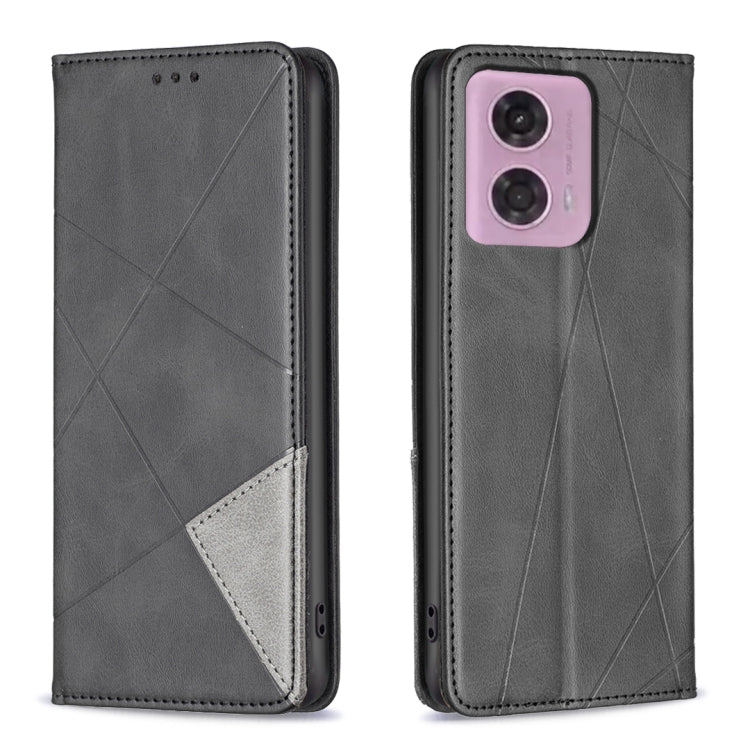 Custodia per telefono in pelle magnetica con trama a rombo, For Motorola Moto G24 / E14 / G04, For Motorola Moto G34 5G, For Motorola Moto G84 5G, For Motorola Moto G54 5G EU Edition