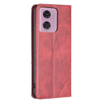 Custodia per telefono in pelle magnetica con trama a rombo, For Motorola Moto G24 / E14 / G04, For Motorola Moto G34 5G, For Motorola Moto G84 5G, For Motorola Moto G54 5G EU Edition