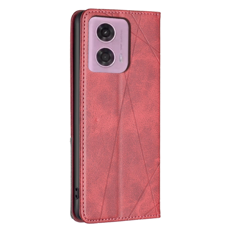 Custodia per telefono in pelle magnetica con trama a rombo, For Motorola Moto G24 / E14 / G04, For Motorola Moto G34 5G, For Motorola Moto G84 5G, For Motorola Moto G54 5G EU Edition