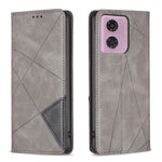 Custodia per telefono in pelle magnetica con trama a rombo, For Motorola Moto G24 / E14 / G04, For Motorola Moto G34 5G, For Motorola Moto G84 5G, For Motorola Moto G54 5G EU Edition