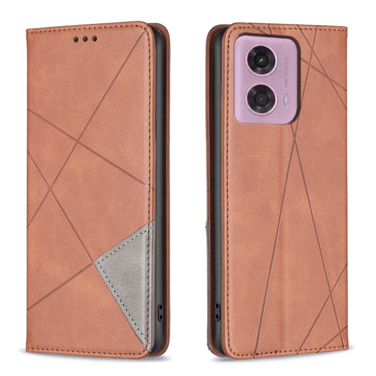 Custodia per telefono in pelle magnetica con trama a rombo, For Motorola Moto G24 / E14 / G04, For Motorola Moto G34 5G, For Motorola Moto G84 5G, For Motorola Moto G54 5G EU Edition