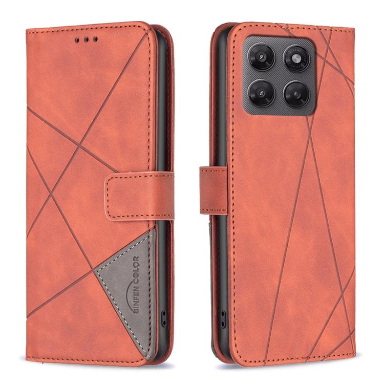 Custodia per telefono in pelle con struttura a rombo con fibbia magnetica, For Motorola Moto G Max/G87/G77/G67 5G, For Motorola Moto G37/G37 Power 5G, For Motorola Edge 70 Fusion 5G, For Motorola Moto G86 5G