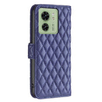 Custodia per cellulare in pelle con flip a portafoglio Diamond Lattice, For Motorola Edge 40