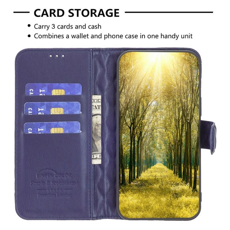 Custodia per cellulare in pelle con flip a portafoglio Diamond Lattice, For Motorola Edge 40
