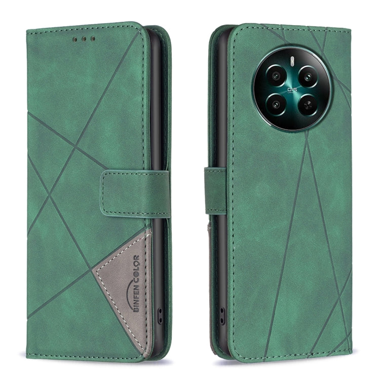 Custodia in pelle con struttura a rombo e fibbia magnetica per Realme 13 Pro 5G