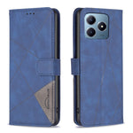 Custodia in pelle con struttura a rombo e fibbia magnetica per Realme 13 Pro 5G