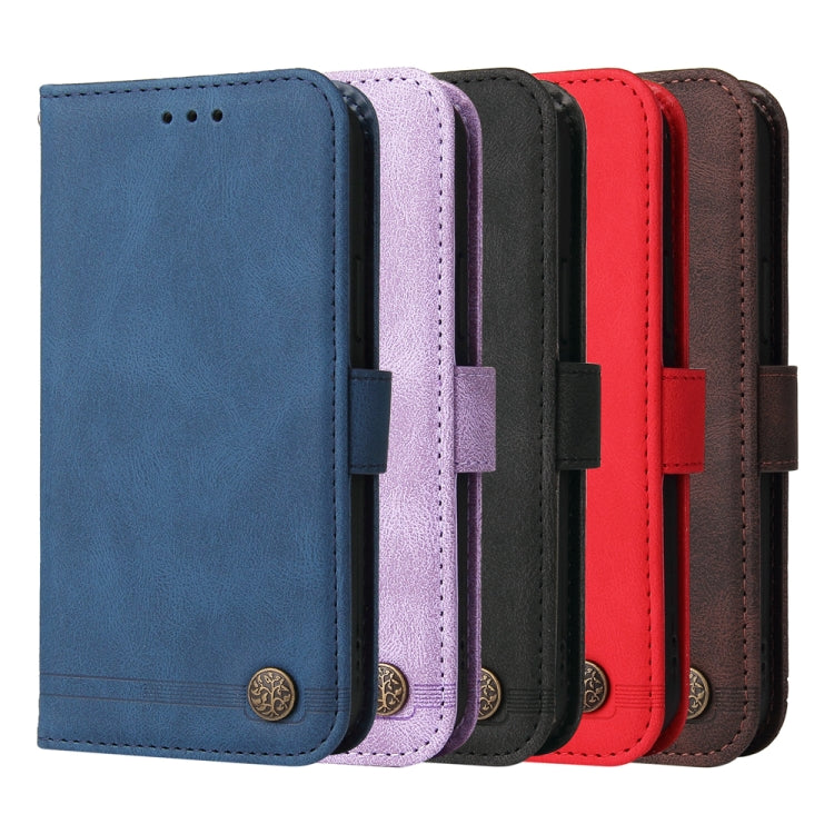 Custodia per telefono in pelle con bottone in metallo con albero della vita Skin Feel, For Google Pixel  7