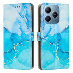 Custodia in pelle con motivo marmo per Realme 12 e 13
