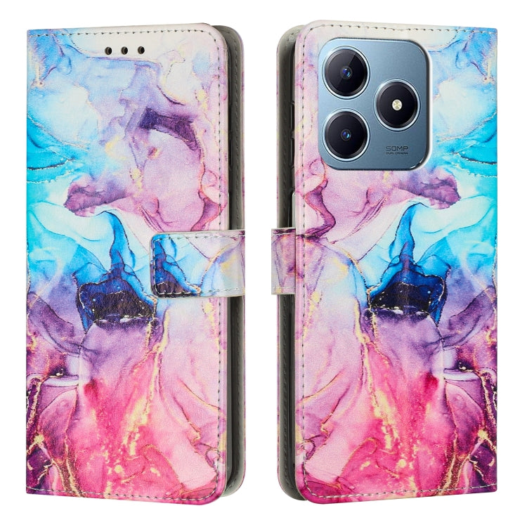 Custodia in pelle con motivo marmo per Realme 12 e 13