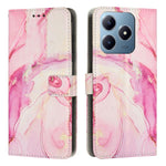 Custodia in pelle con motivo marmo per Realme 12 e 13