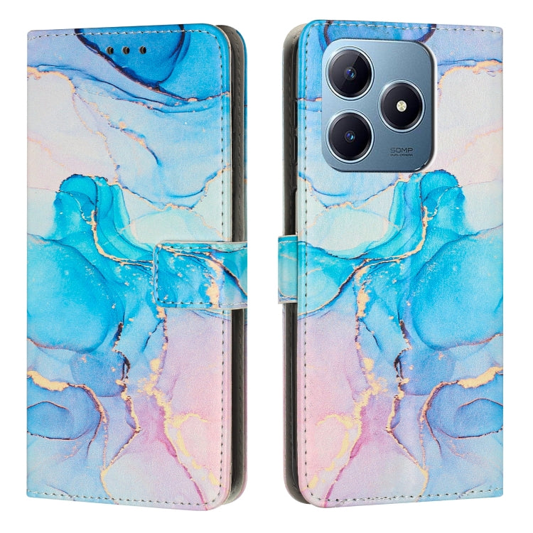 Custodia in pelle con motivo marmo per Realme 12 e 13