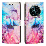 Custodia in pelle con motivo marmo per Realme 12 e 13