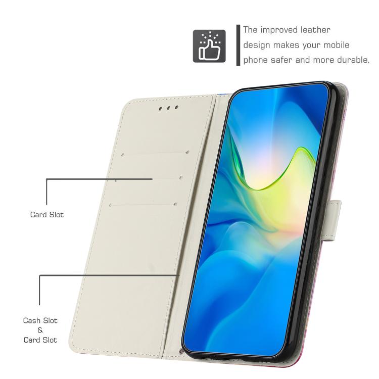 Custodia portafoglio in pelle con motivo marmo per Redmi 15 5G