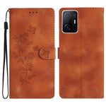 Custodia portafoglio in pelle con farfalla per Xiaomi Redmi 10C