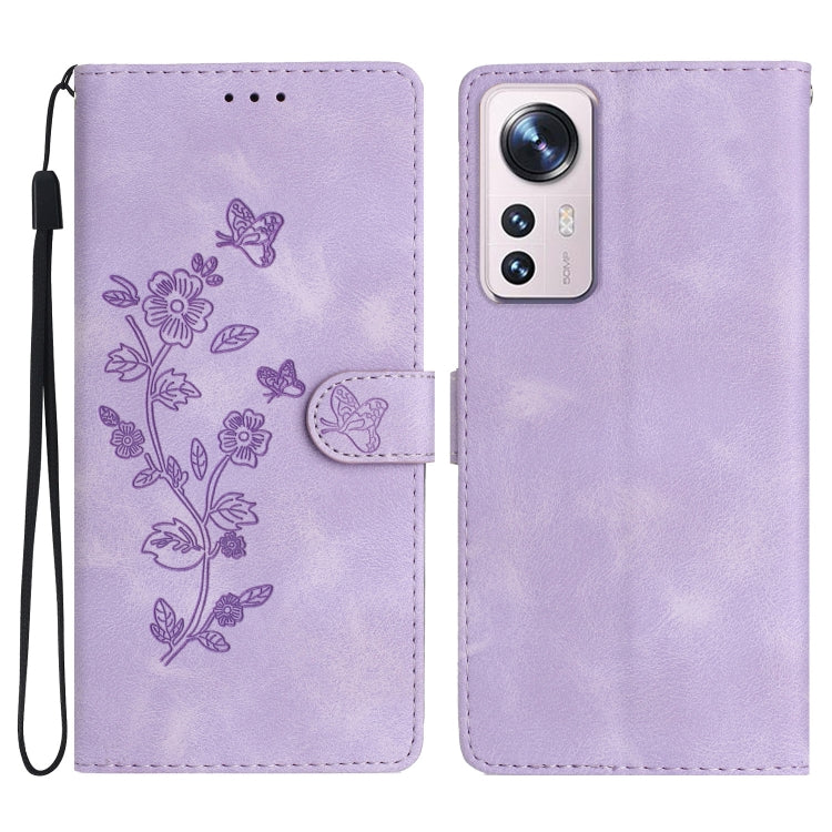 Custodia portafoglio in pelle con motivo farfalla per Xiaomi 12T