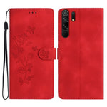 Custodia in pelle con motivo farfalla per Xiaomi Redmi 9
