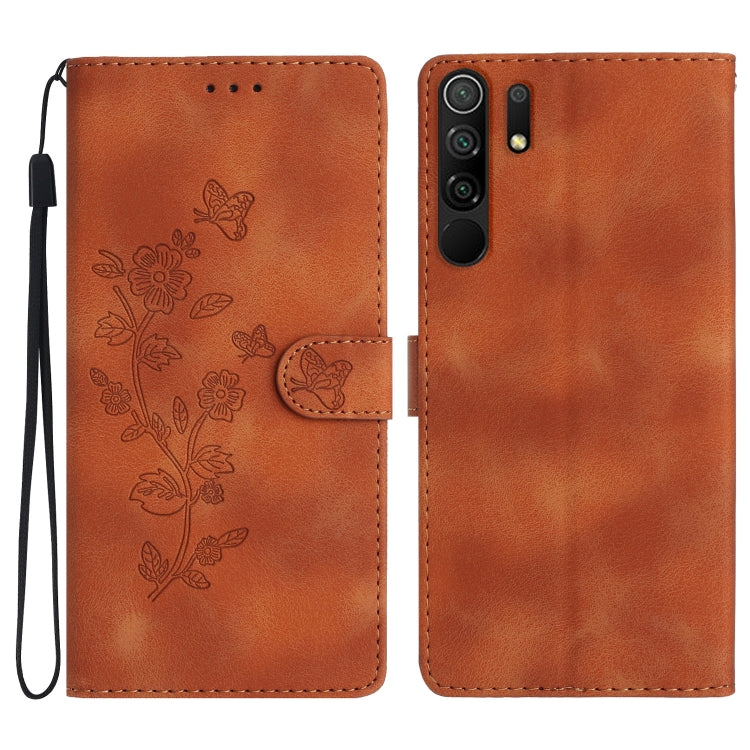 Custodia in pelle con motivo farfalla per Xiaomi Redmi 9
