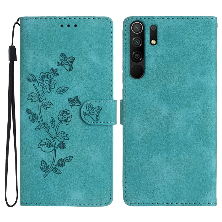 Custodia in pelle con motivo farfalla per Xiaomi Redmi 9