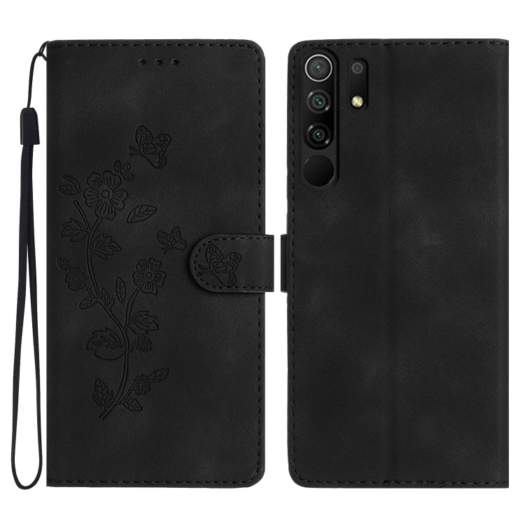 Custodia in pelle con motivo farfalla per Xiaomi Redmi 9