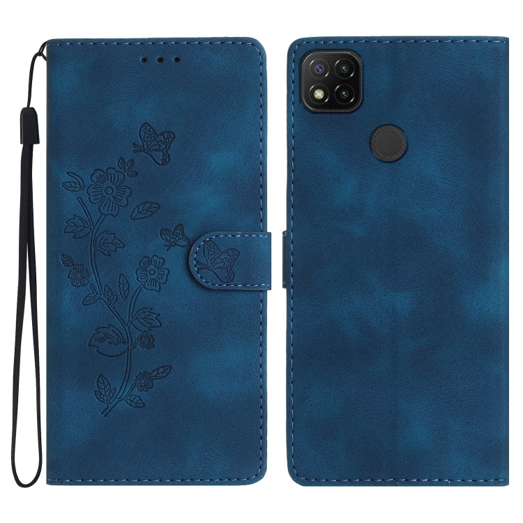 Custodia in pelle con motivo farfalla per Xiaomi Redmi 9