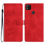 Custodia in pelle con motivo farfalla per Xiaomi Redmi 9