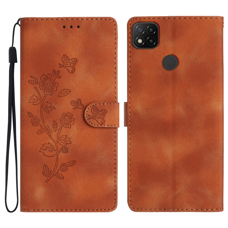 Custodia in pelle con motivo farfalla per Xiaomi Redmi 9
