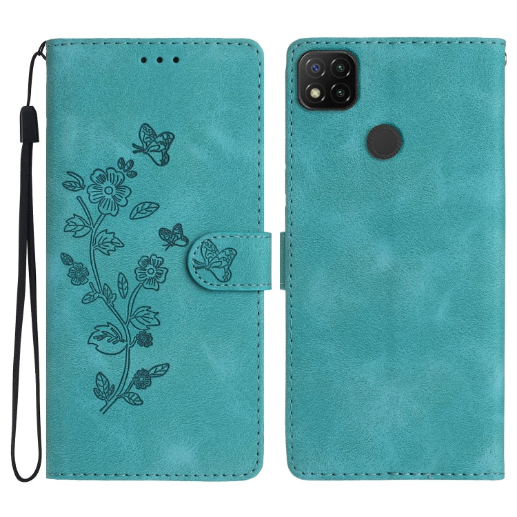 Custodia in pelle con motivo farfalla per Xiaomi Redmi 9