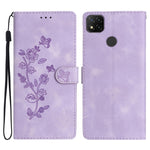 Custodia in pelle con motivo farfalla per Xiaomi Redmi 9