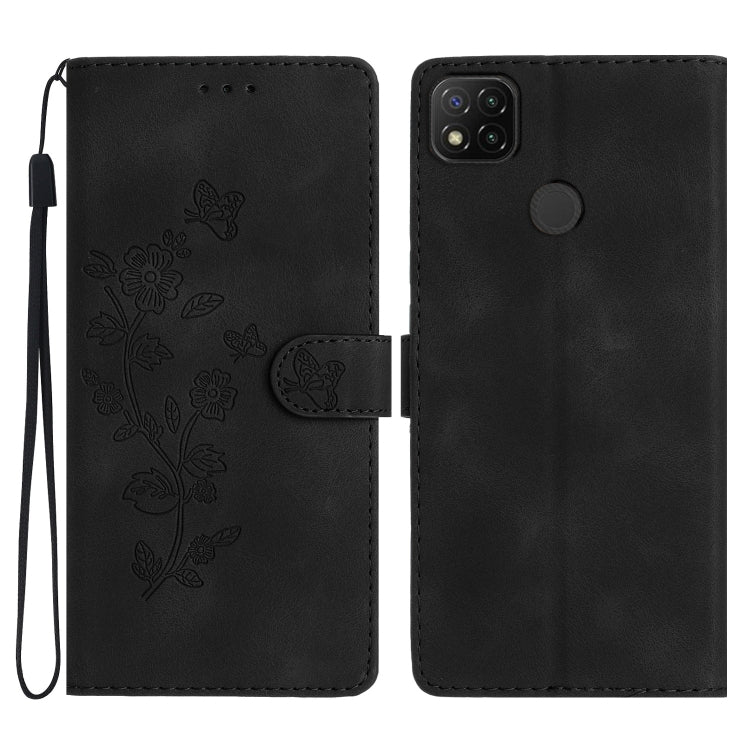 Custodia in pelle con motivo farfalla per Xiaomi Redmi 9