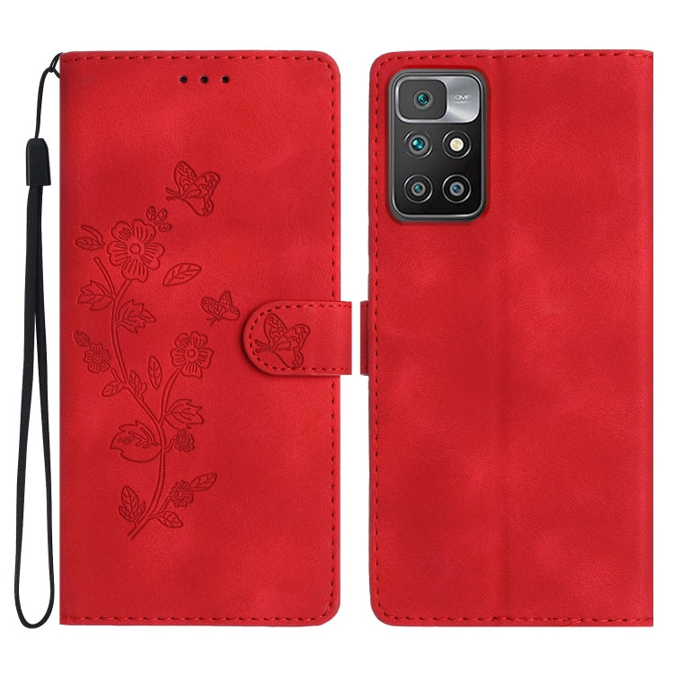 Custodia portafoglio in pelle con farfalla per Xiaomi Redmi 10C