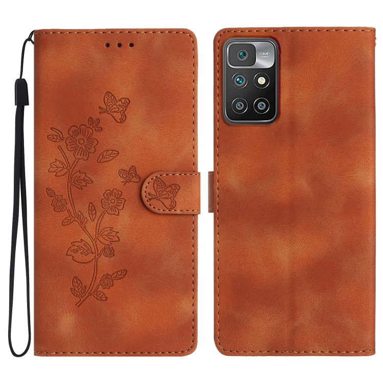 Custodia portafoglio in pelle con farfalla per Xiaomi Redmi 10C