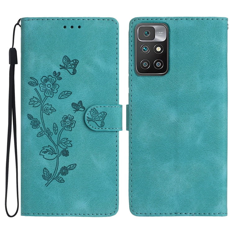 Custodia portafoglio in pelle con farfalla per Xiaomi Redmi 10C