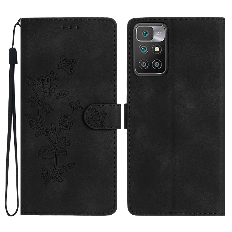 Custodia portafoglio in pelle con farfalla per Xiaomi Redmi 10C