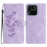 Custodia portafoglio in pelle con farfalla per Xiaomi Redmi 10C
