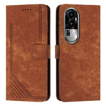 Custodia per telefono in pelle con motivo a righe Skin Feel con cordino, For OPPO Reno10 Pro+, For OPPO A1 5G/A98/F23 5G, For OPPO A1 Pro/Reno8 T 5G Global, For OPPO A79 5G
