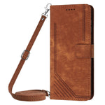 Custodia per telefono in pelle con motivo a righe Skin Feel con cordino, For OPPO A59