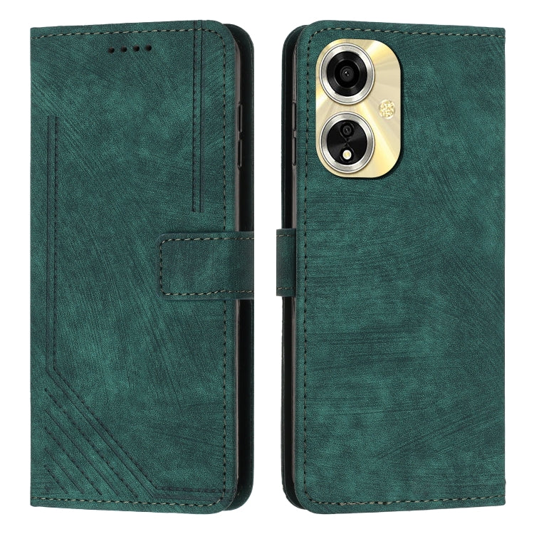 Custodia per telefono in pelle con motivo a righe Skin Feel con cordino, For OPPO A59