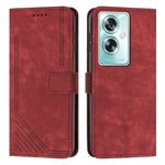 Custodia per telefono in pelle con motivo a righe Skin Feel con cordino, For OPPO Reno10 Pro+, For OPPO A1 5G/A98/F23 5G, For OPPO A1 Pro/Reno8 T 5G Global, For OPPO A79 5G