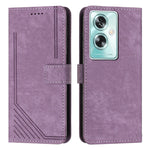 Custodia per telefono in pelle con motivo a righe Skin Feel con cordino, For OPPO Reno10 Pro+, For OPPO A1 5G/A98/F23 5G, For OPPO A1 Pro/Reno8 T 5G Global, For OPPO A79 5G