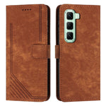 Custodia pelle motivo a righe con cordino per Infinix Hot 60 e Smart 10 Plus